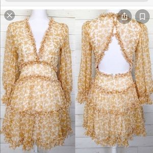 Yellow floral ruffle dress